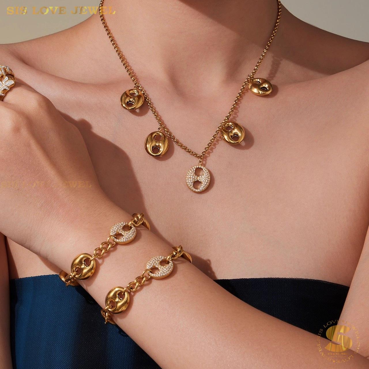 Chic Zircon Coffee Bean Bracelet B248