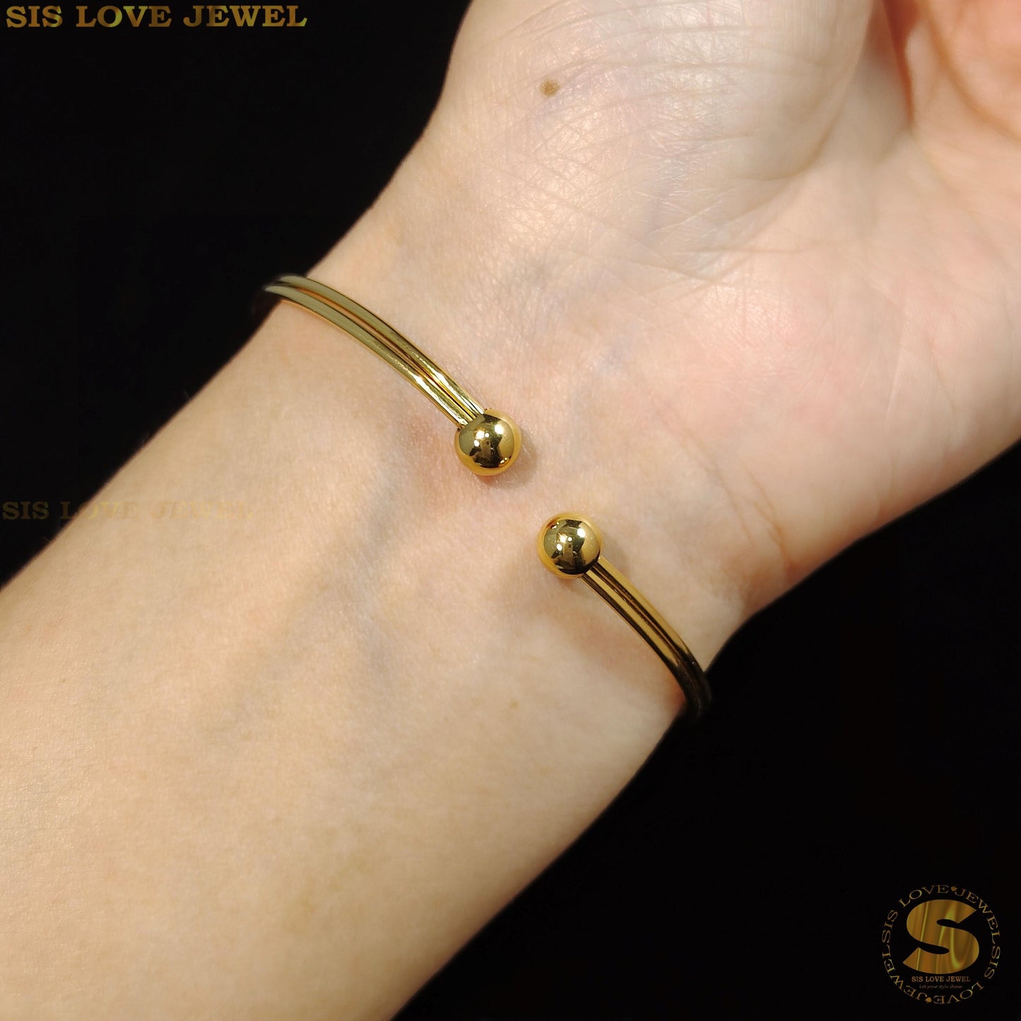 Lover's Knot Bangle H114 Gold