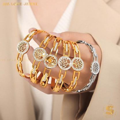 Lucky Golden Money-Tree Bangle H125