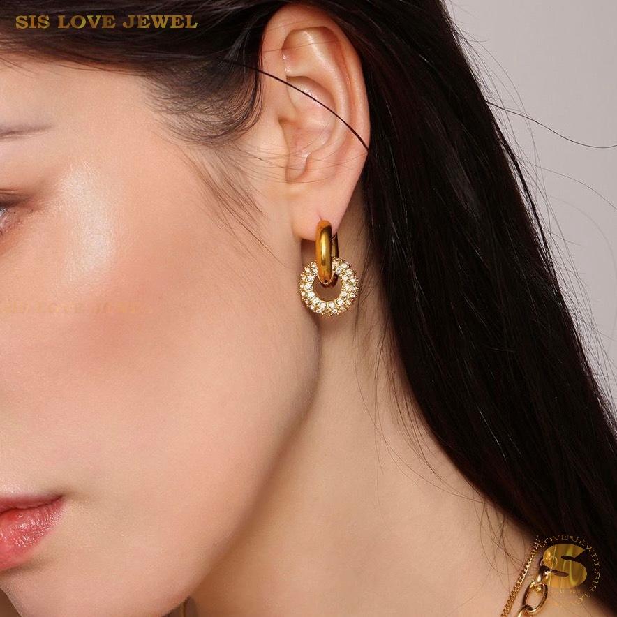 Sparkling Crystal Hoop Earrings S021