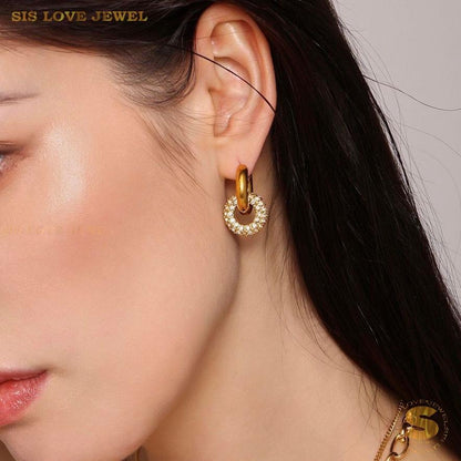 Sparkling Crystal Hoop Earrings S021