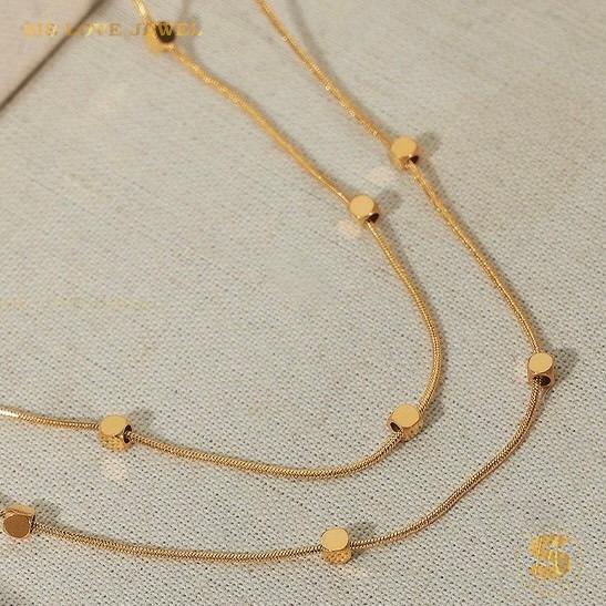 Mini Cube Double Layer Necklace N110