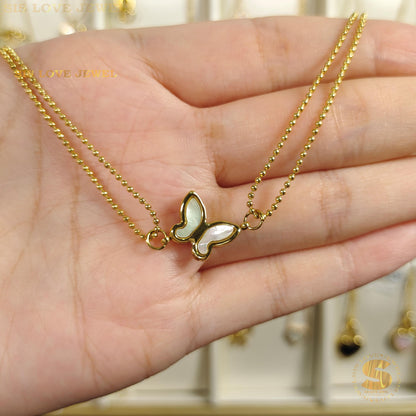 Butterfly Charm Gold Plated Anklet A015