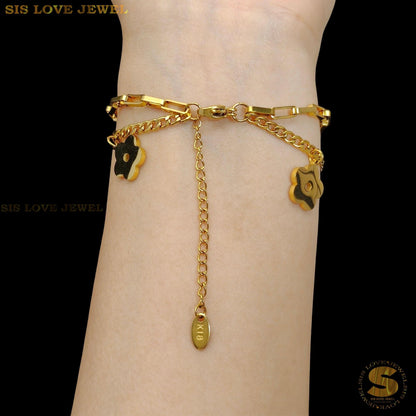 2-Layer Flower Chain Bracelet B213