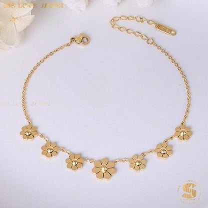 Dainty Daisy Flower Anklet A018