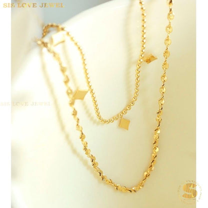 Simple Double Layers Necklace N126