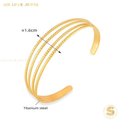 Gold 4-Layer Adjustable Bangle H142