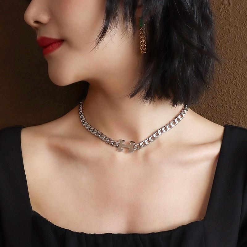 Initial H Chain Necklace & Bracelet Set H