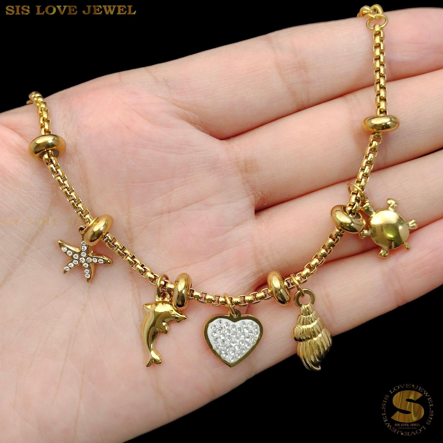 Love Sea Star Charm Bracelet B164