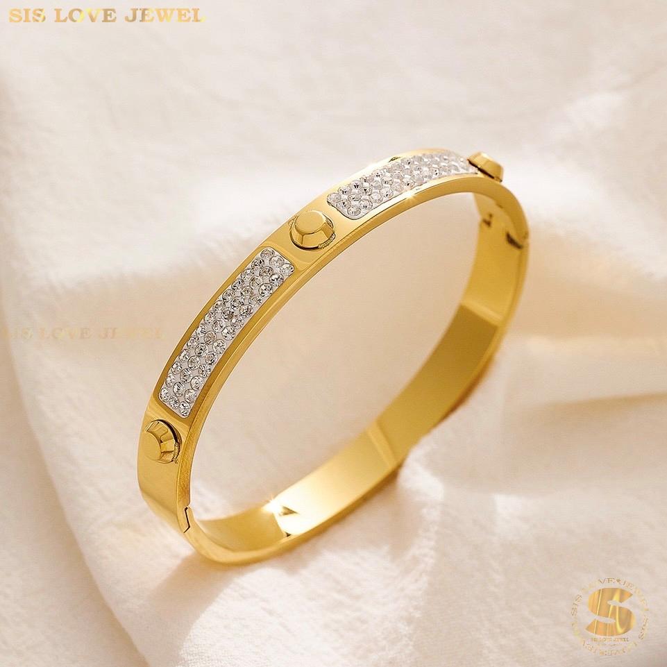 Thick Half Zirconia Bangle H075