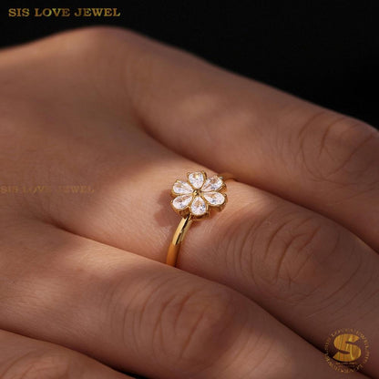 Zirconia Flower Ring R132