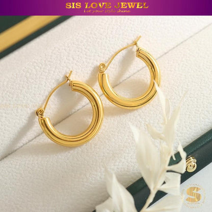 Everyday Gold Chunky Hoops S009