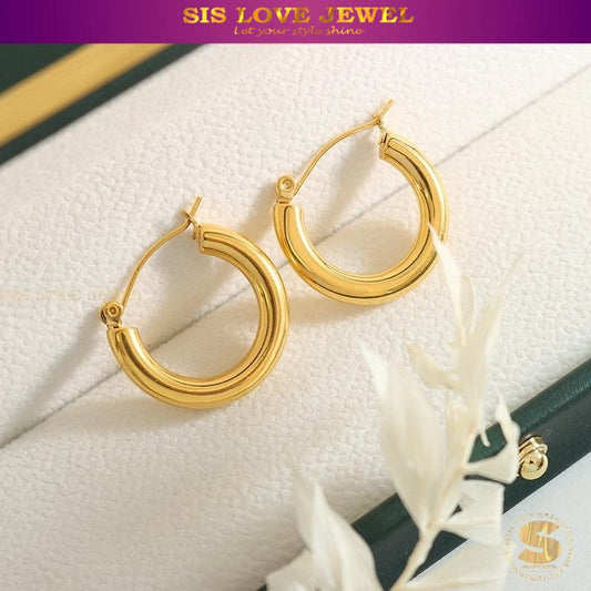 Everyday Gold Chunky Hoops S009