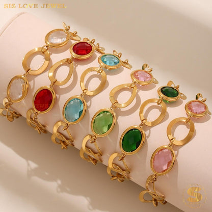 Crystal Chain Bracelet B235