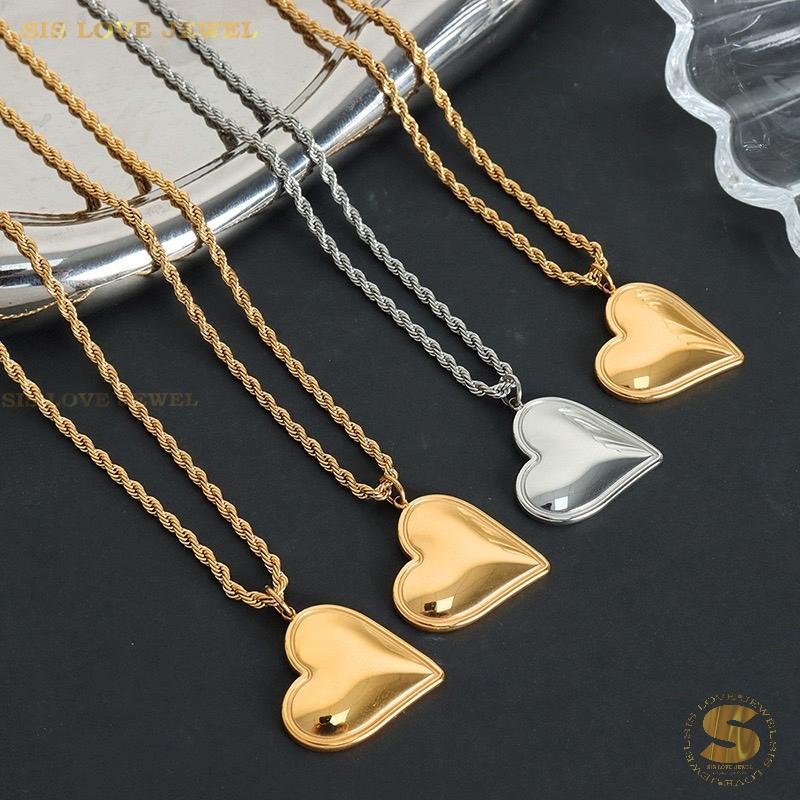 Trendy Twisted Chain Love Pendant Necklace N102