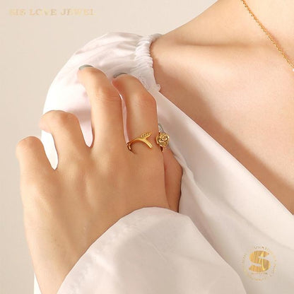 Adjustable Rose Flower Ring R016