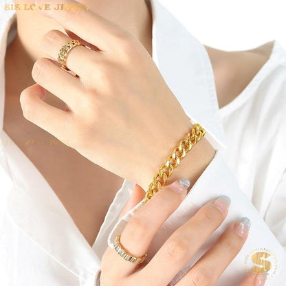 Classic Thick Chain Bracelet B085