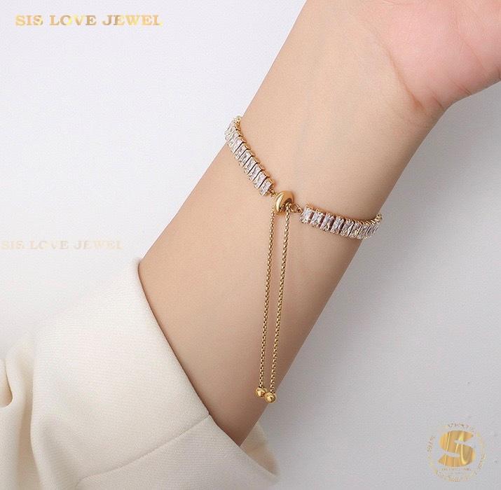 Zirconia Adjustable Chain Bracelet B036