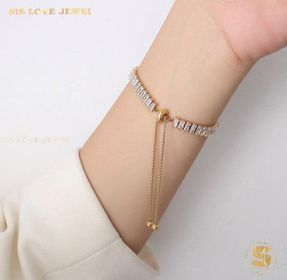 Zirconia Adjustable Chain Bracelet B036