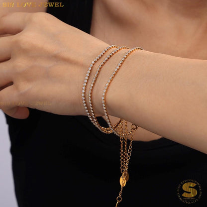 Cubic Zirconia Tennis Bracelet B158