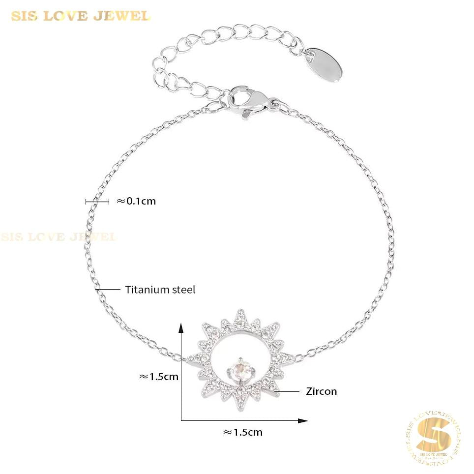 Sunny 18K Gold Sun Zircon Bracelet B243