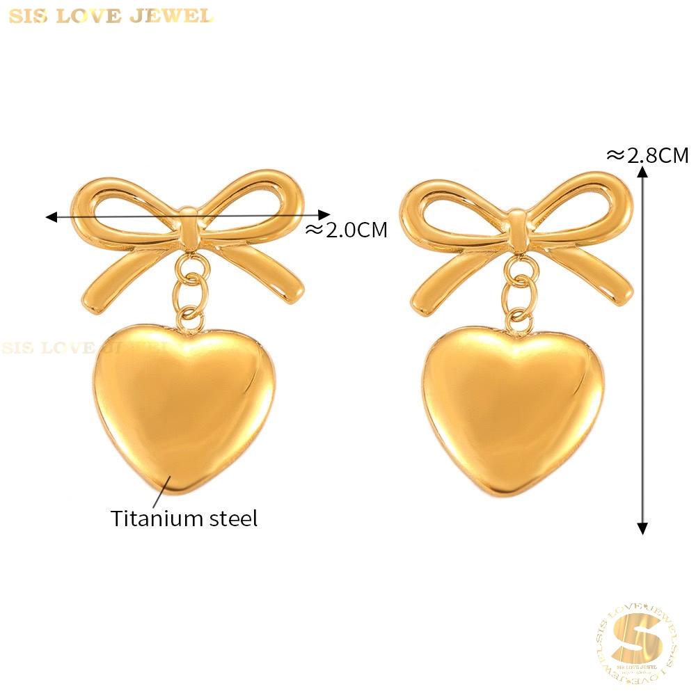 Ribbon & Love Drop Earrings S031