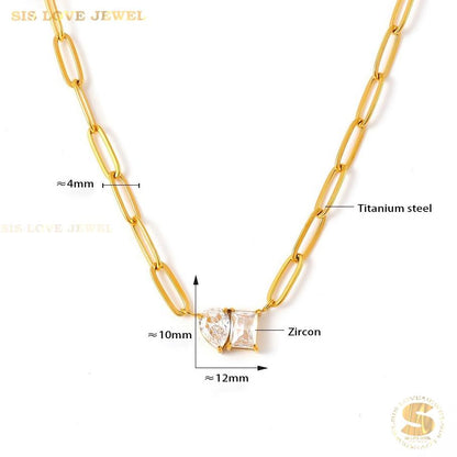 Luminous Love Paperclip Chain Necklace N143