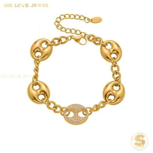 Chic Zircon Coffee Bean Bracelet B248