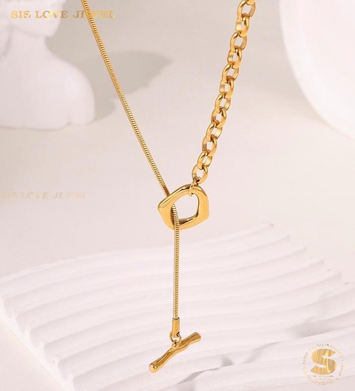 OT Lock Long Chain Necklace N098