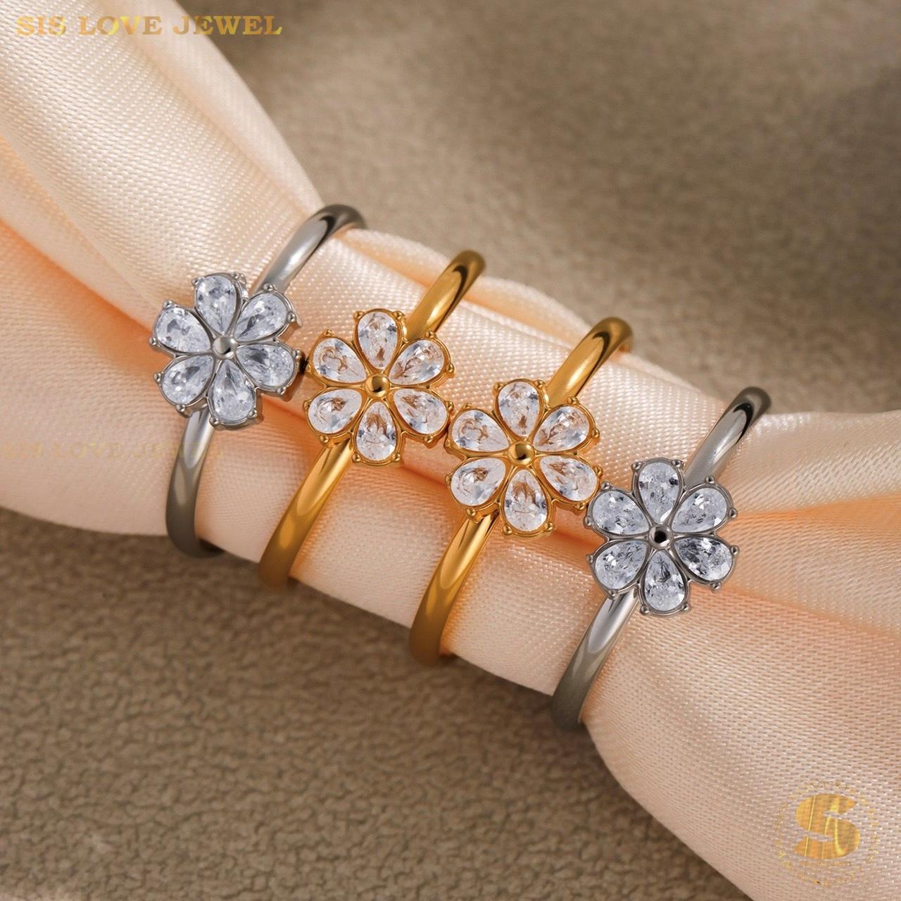 Zirconia Flower Ring R132