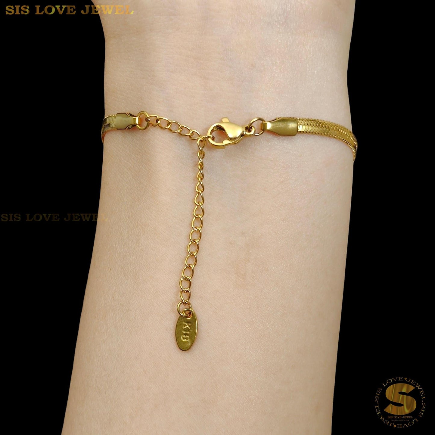 Snake Chain Simple Gold Bracelet B005 Gold