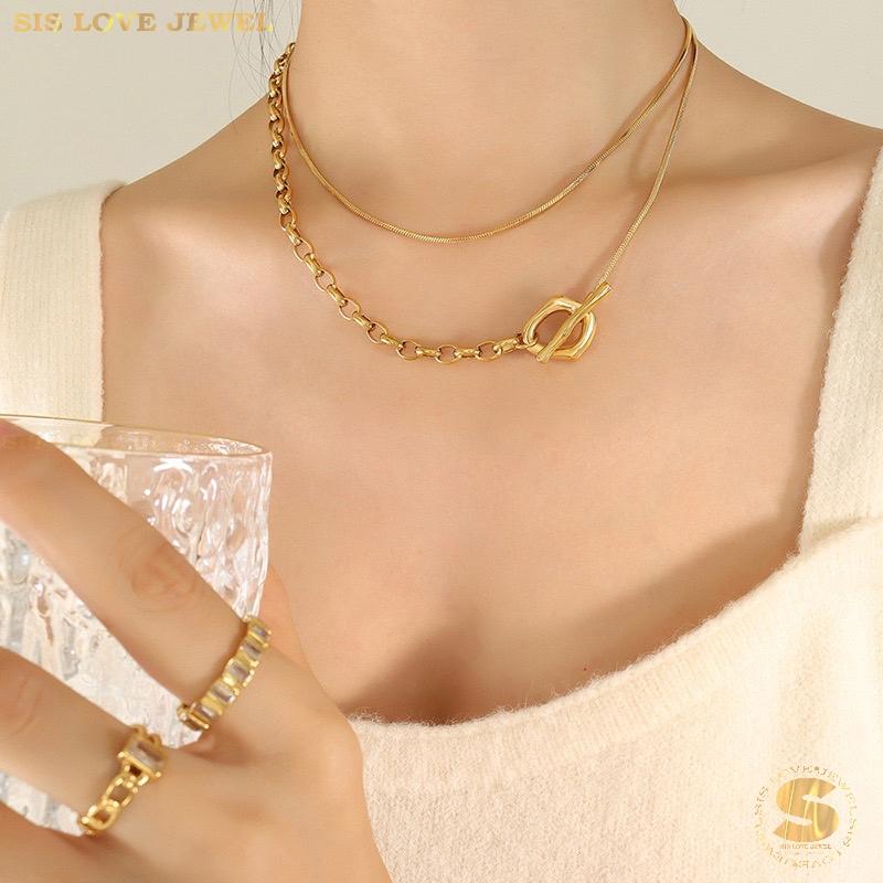 OT Lock Long Chain Necklace N098