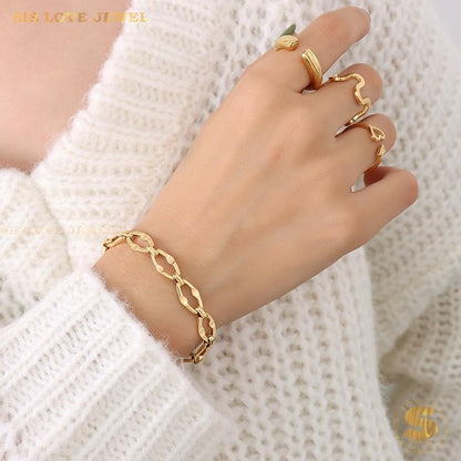Simple Gold Chain Bracelet B061