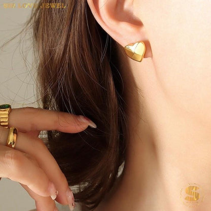 Gold Plated Love Stud Earrings S033