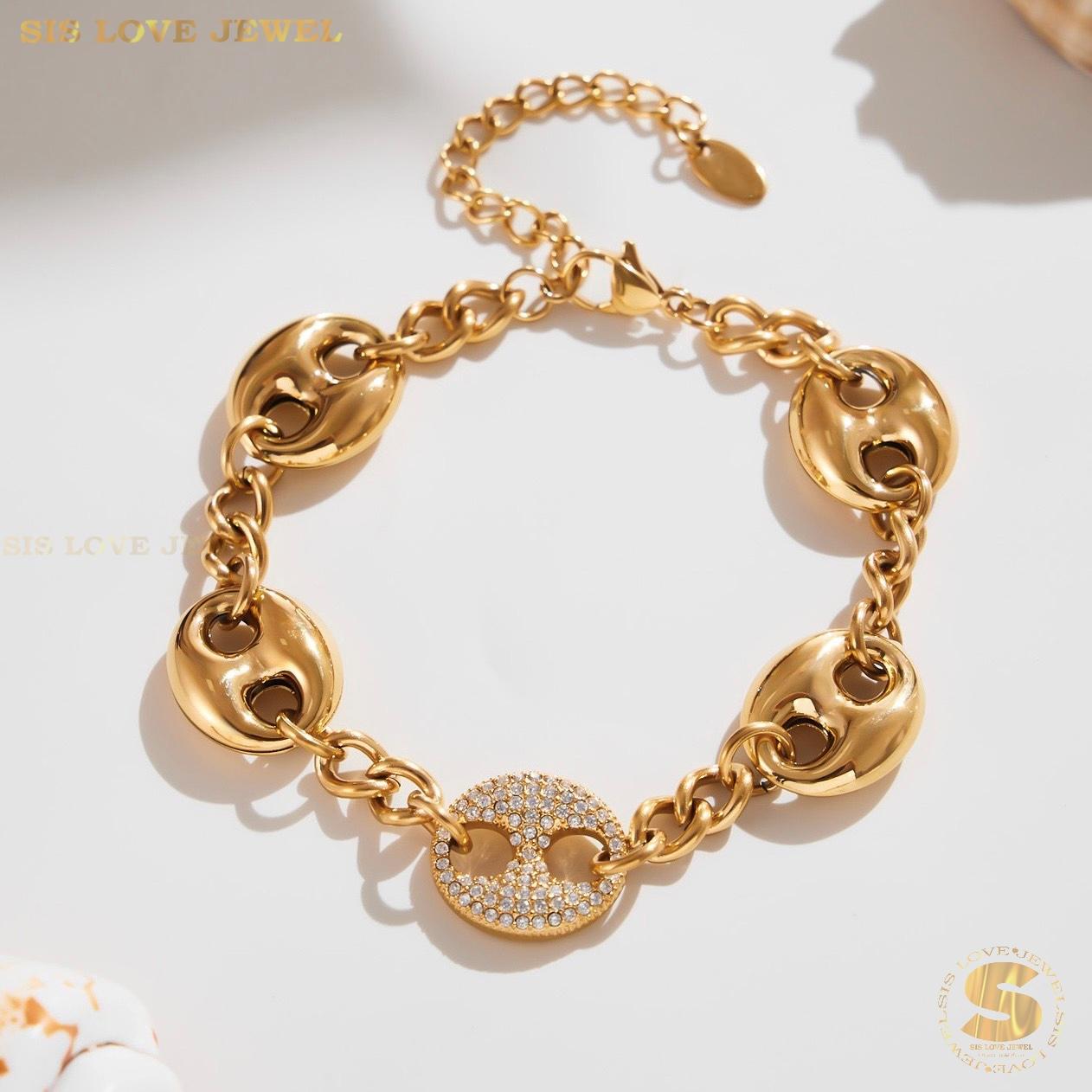 Chic Zircon Coffee Bean Bracelet B248