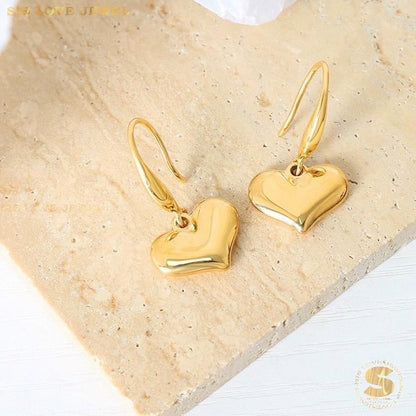 Elegant Heart Dangle Earrings S017