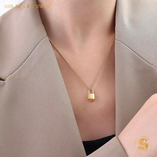 Lock Pendant Necklace N078