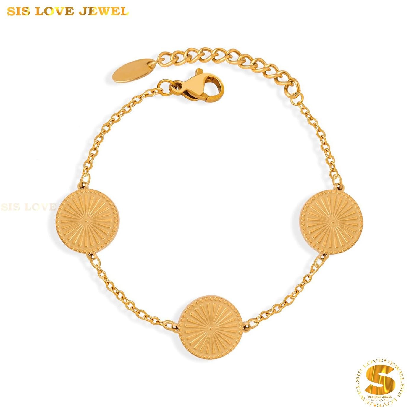 3 Disc Charm Bracelet B135
