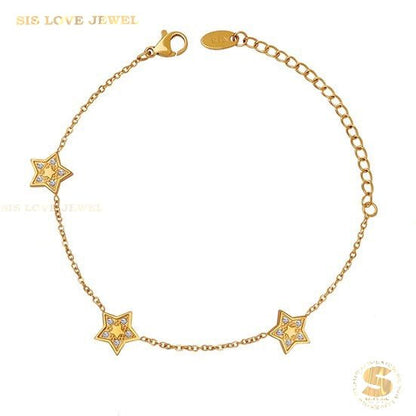 3 Star Zirconia Bracelet B136