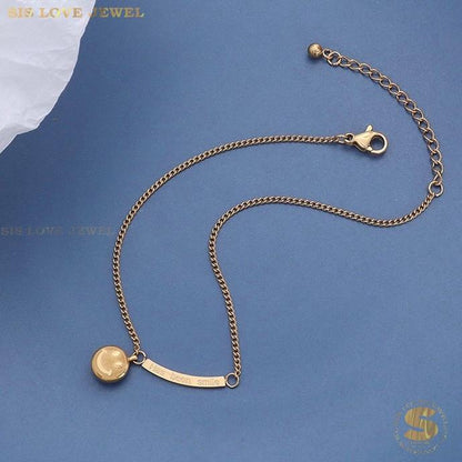 Smiley Face Gold Plated Anklet A025