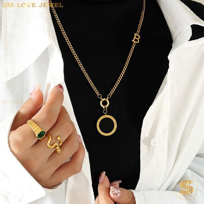 Double Roman Shell Pendant Necklace N094