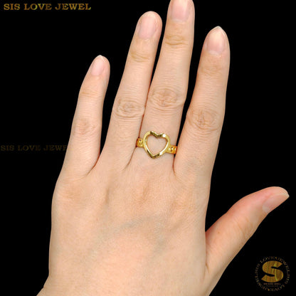 Sweet 18K Gold Hollow Love Ring R141