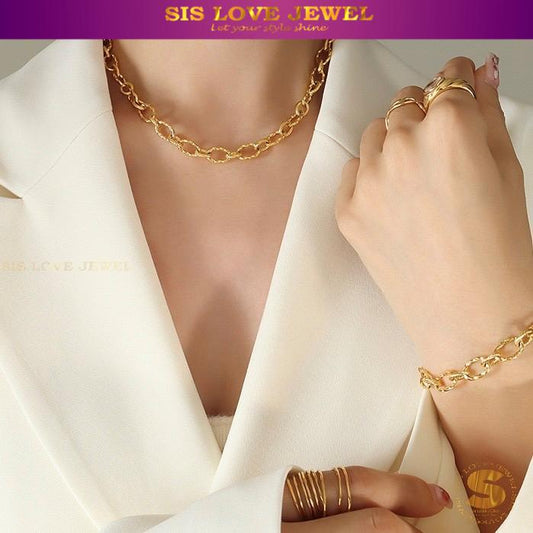 Luxe Link Necklace & Bracelet Set