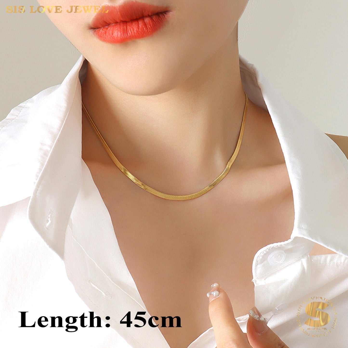 Titanium Steel Snake Chain Necklace N005 N006
