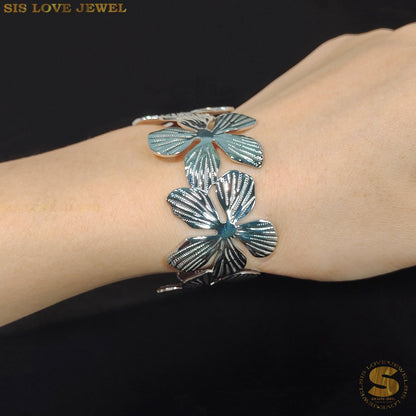 Big Flower Adjustable Bangle H136