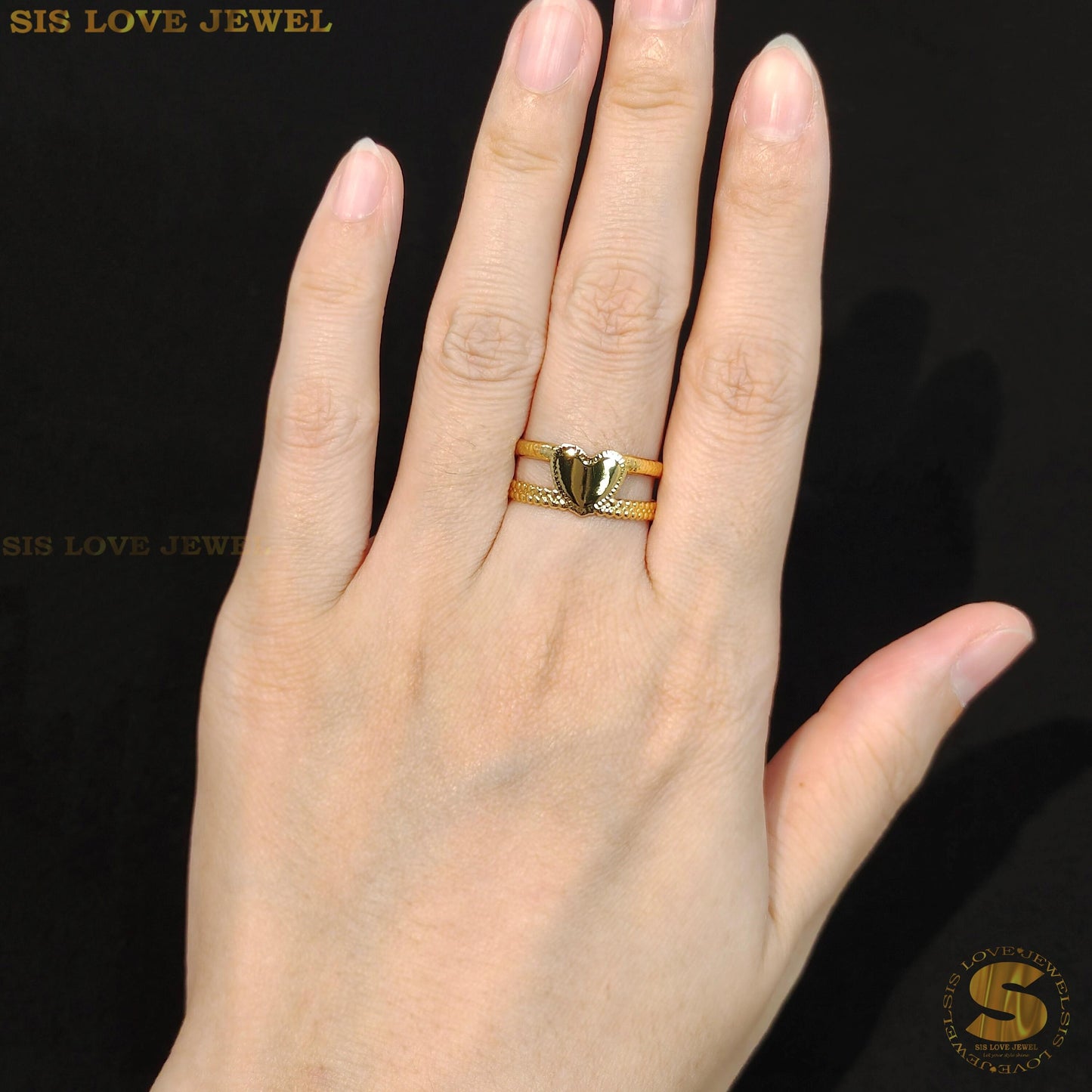 Double Layers Love Adjustable Ring R080