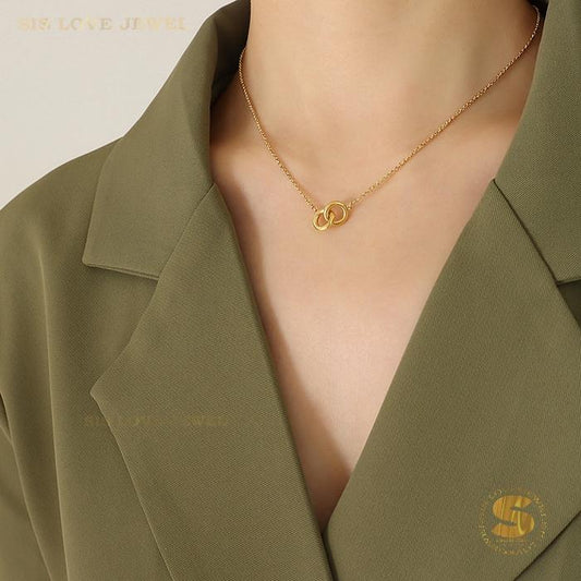 Interlocking Rings Necklace N002