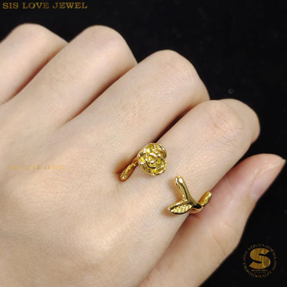 Adjustable Rose Flower Ring R016