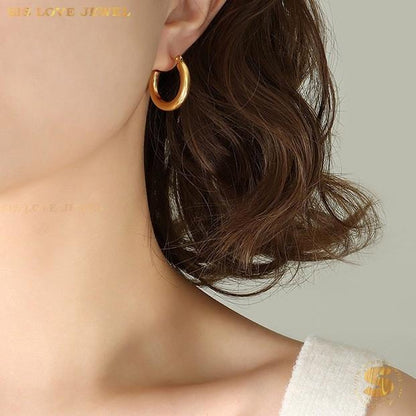 Everyday Gold Chunky Hoops S009