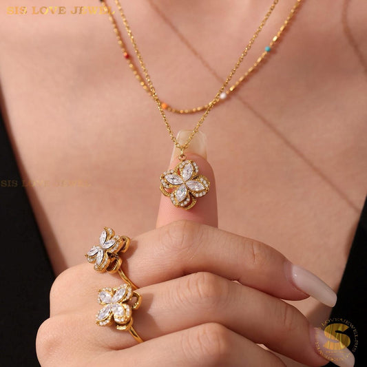 Four Leaf Love Jewelry Set N155 R136